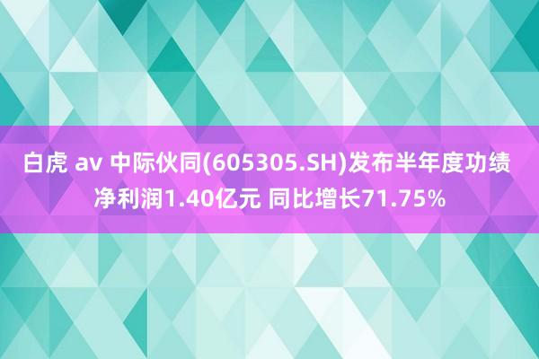 白虎 av 中际伙同(605305.SH)发布半年度功绩 净利润1.40亿元 同比增长71.75%