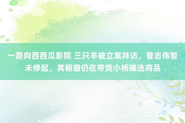 一路向西西瓜影院 三只羊被立案拜访，曾志伟暂未修起，其橱窗仍在带货小杨臻选商品